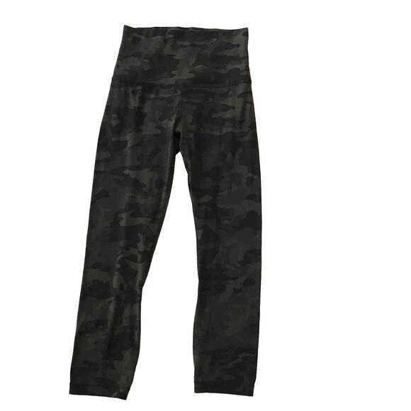 Lululemon Align Crop 21" Leggings Women 4 Camo Gator Green Nulu Gym Yoga W6AVIS - Picture 2 of 8